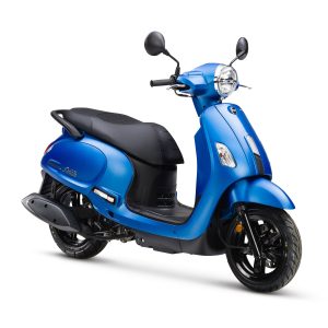 SYM Fiddle 4 E5 Mat Blue gratis accessoires pakket.
