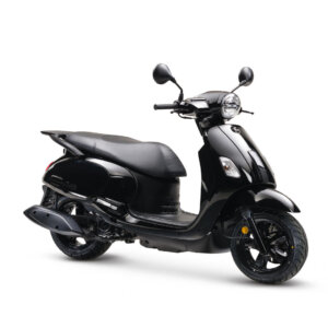 SYM Fiddle 4 E5+ Glans Zwart gratis accessoires pakket.