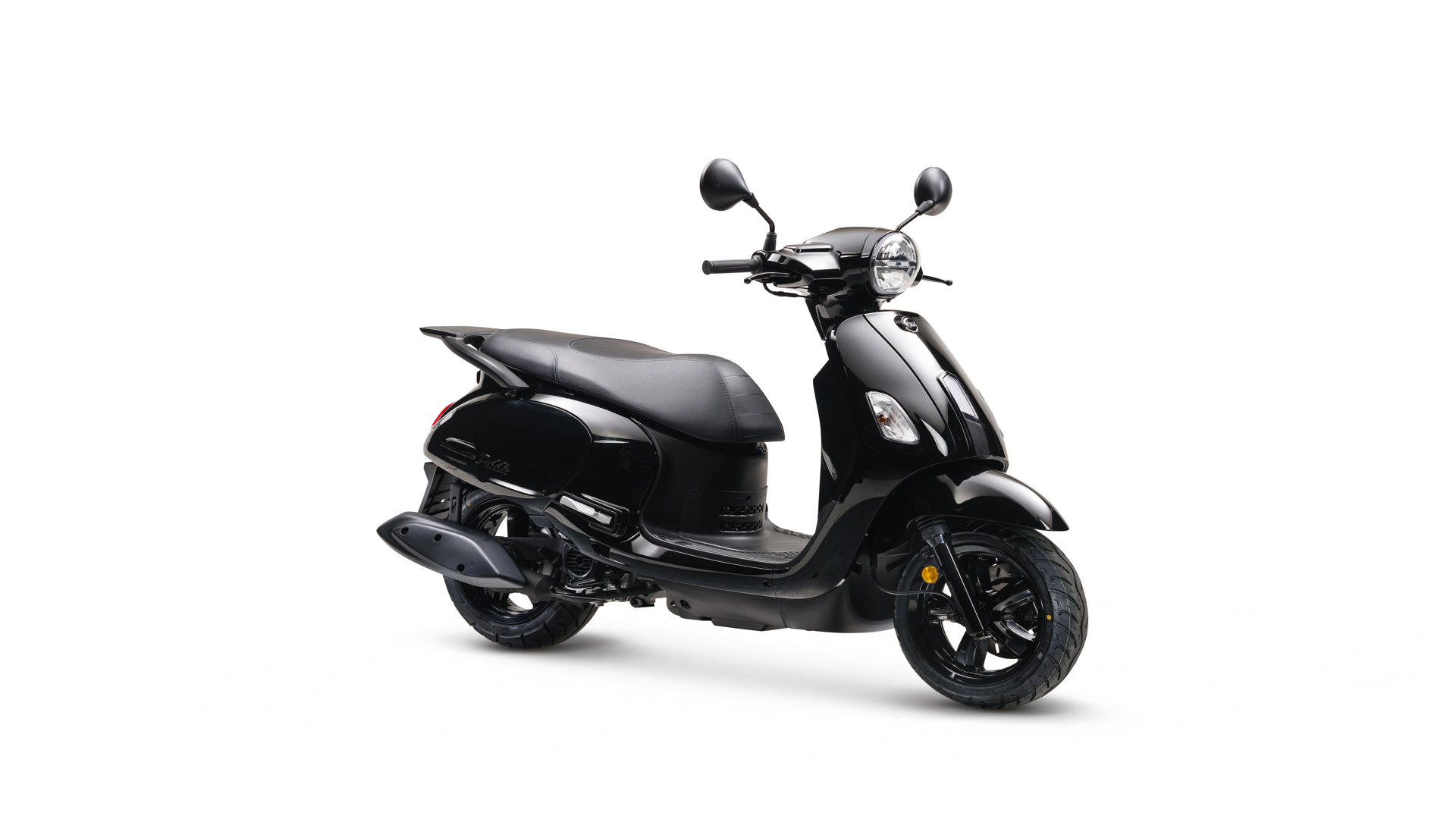 SYM Fiddle 4 E5+ Glans Zwart gratis accessoires pakket.